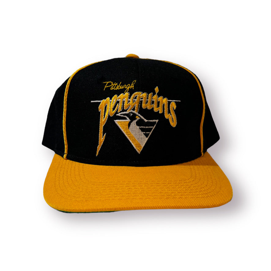 Pittsburgh Penguins Hat: Black/Gold Snapback Flat Bill Hats | NHL