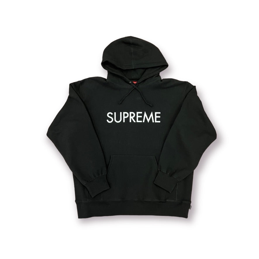 Supreme Capital Hooded Sweatshirt Black – Get In Where You Fit In