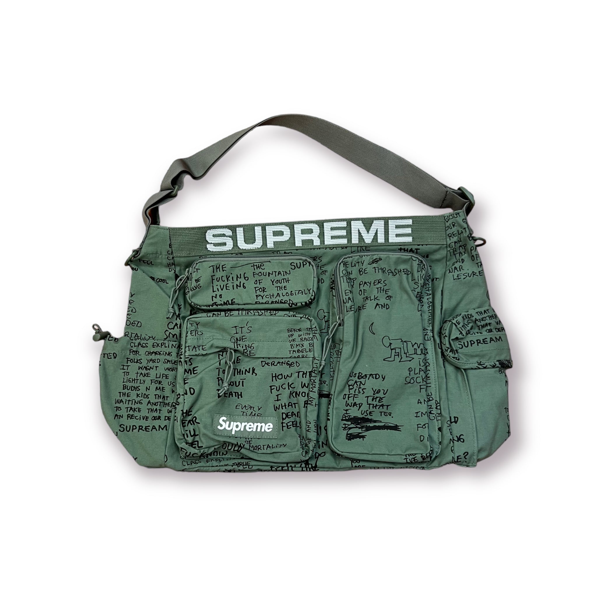 supreme field messenger bag olive gonz-