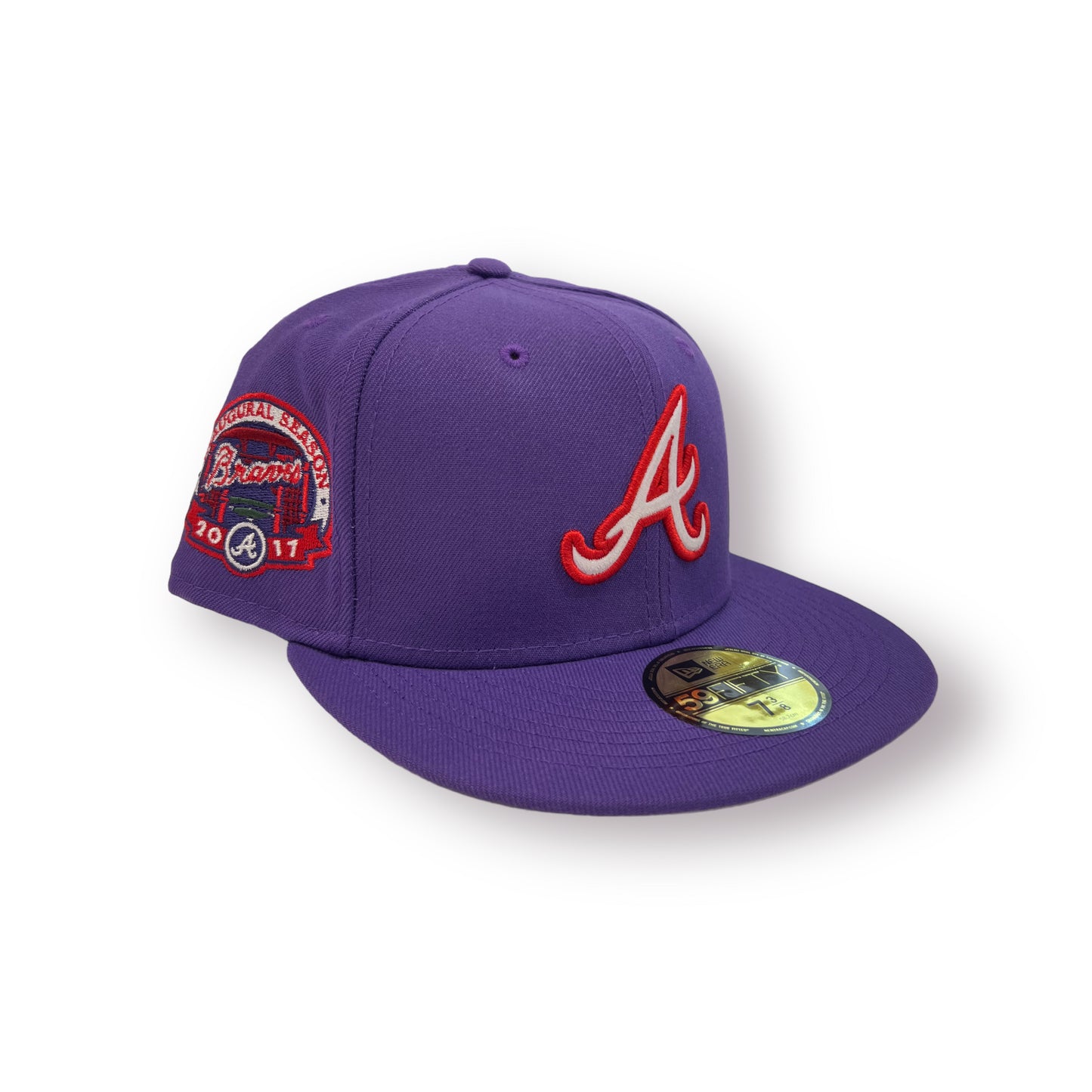 New Era 59FIFTY Boxing Legends Atlanta Braves 2017 Inaugural Season Patch Hat - Purple Purple / 7 3/8