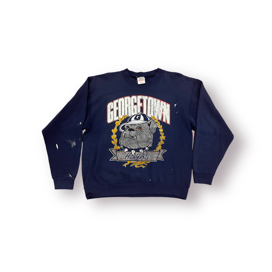 Vintage Georgetown Bulldog Hoya Navy Crewneck – Get In Where You Fit In