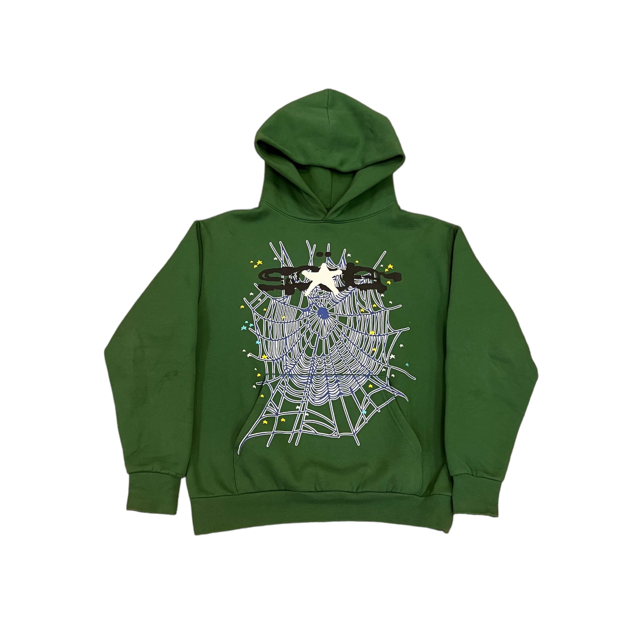 Sp5der Web Hoodie Hunter Green Worn – Get In Where You Fit In